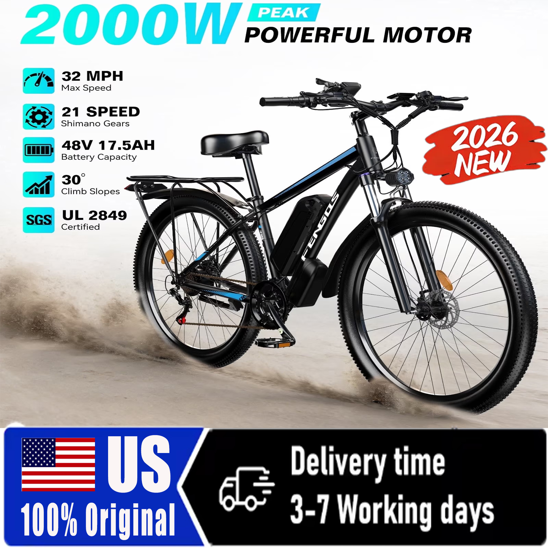 Cycling Commute Distance - FEANGQS Q8 2000W adult electric bicycle