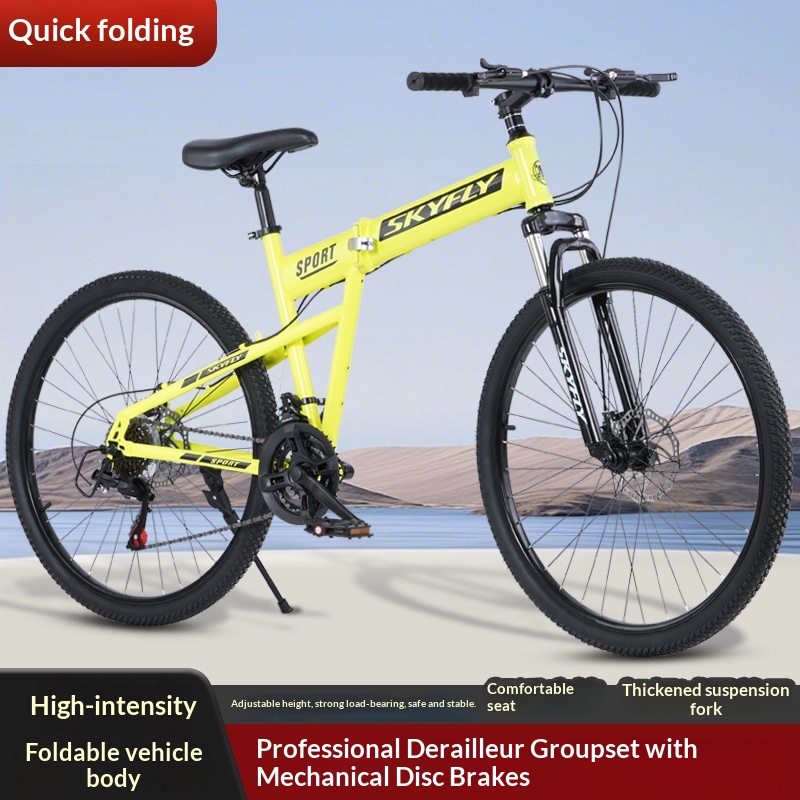 Cycling Commute Speed - Folding Mountain Bike Portable Shock Absorbing