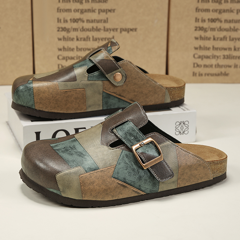 Kickstand Adjustable - Unisex Cork Closed Toe Slippers Slip-on