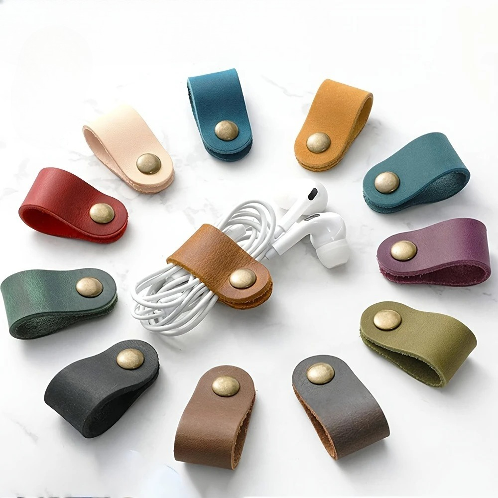 2/5/10pcs random color PU Leat - огляд і ціна Cable Lock Flexible