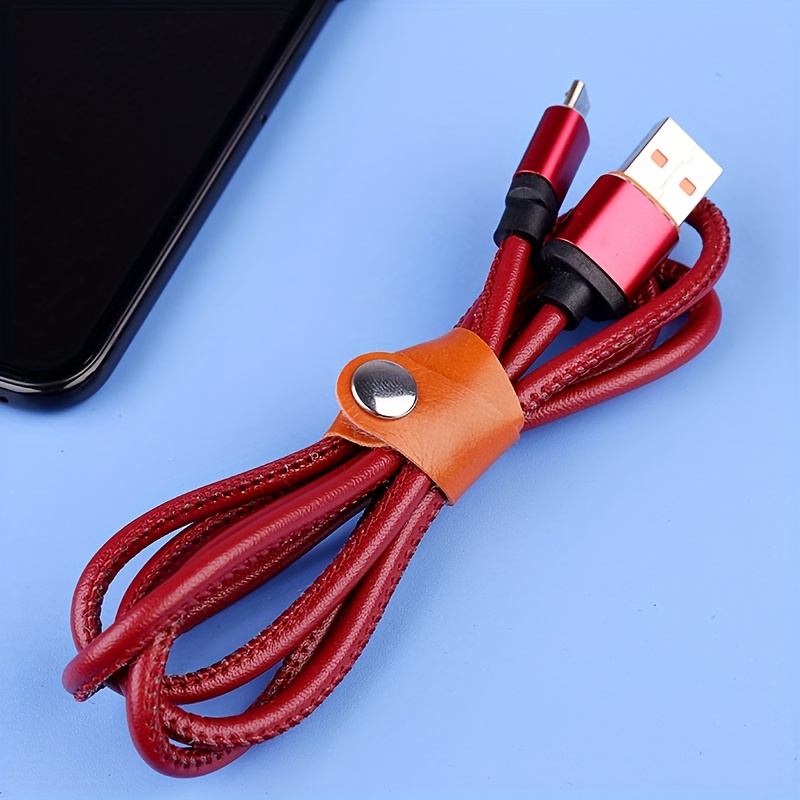 2/5/10pcs random color PU Leat - огляд і ціна Cable Lock Flexible