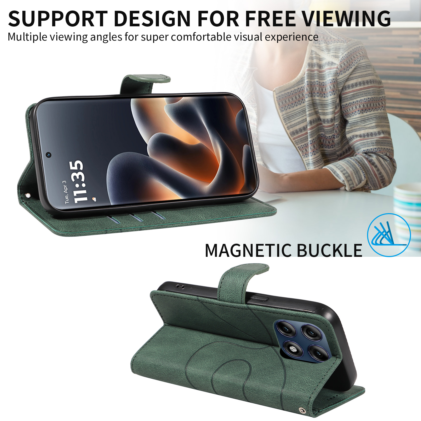 Leather Wallet Flip Case for M - огляд і ціна Kickstand Adjustable