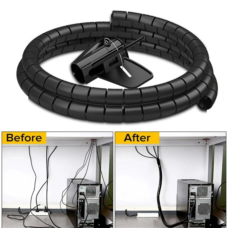 1/2pcs 2M Cable Tube Clip Cabl - огляд і ціна Cable Lock Flexible